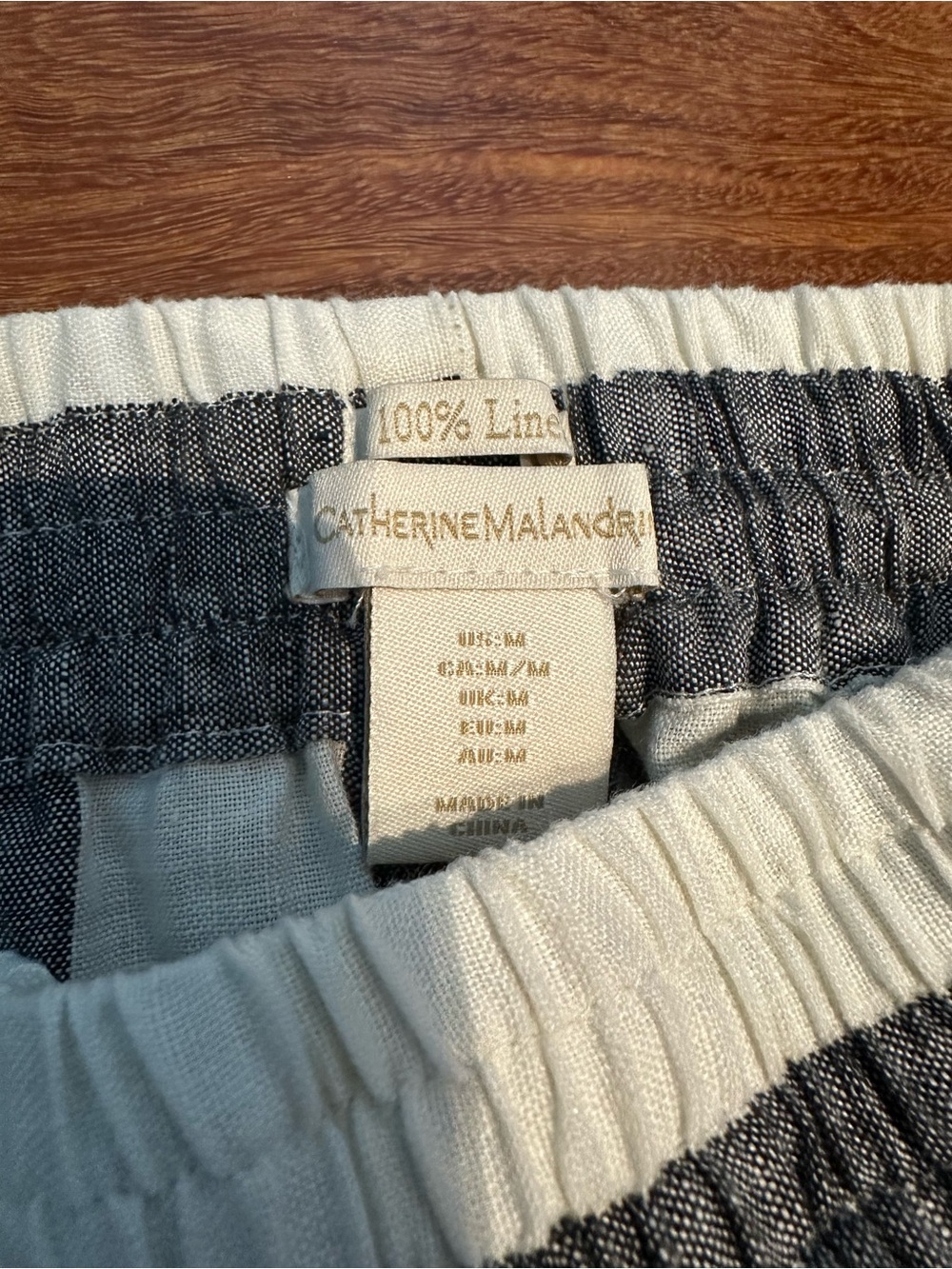 Catherine Malandrino Gray and White Striped A-Line Skirt - Picture 3 of 4